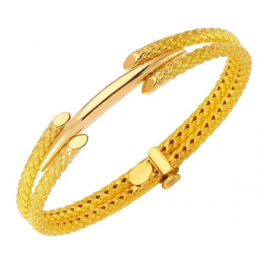 Tek Sıra Örgü Model Kaburga Kelepçe Bilezik BLK6619