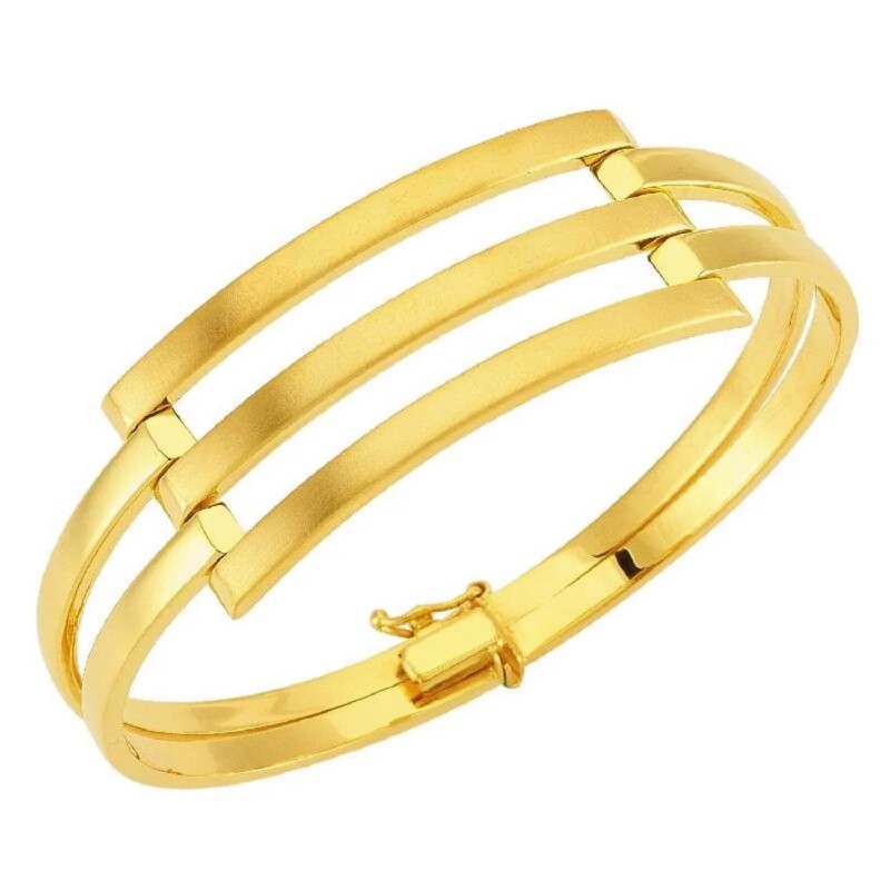 Üç Sıra 22 Ayar Kaburga Kelepçe Bilezik BLK6627 Üç Sıra 22 Ayar Kaburga Kelepçe Bilezik BLK6627