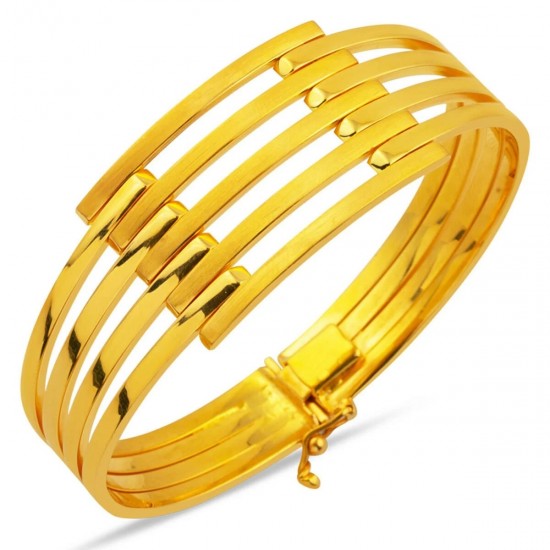 Beş Sıra 22 Ayar Kaburga Kelepçe Bilezik BLK6630