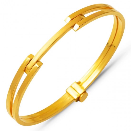 Tek Sıra 22 Ayar Kaburga Kelepçe Bilezik BLK6634