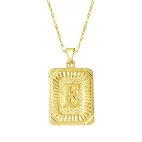 Pullu E Harfi Zincir Kolye KLY2032