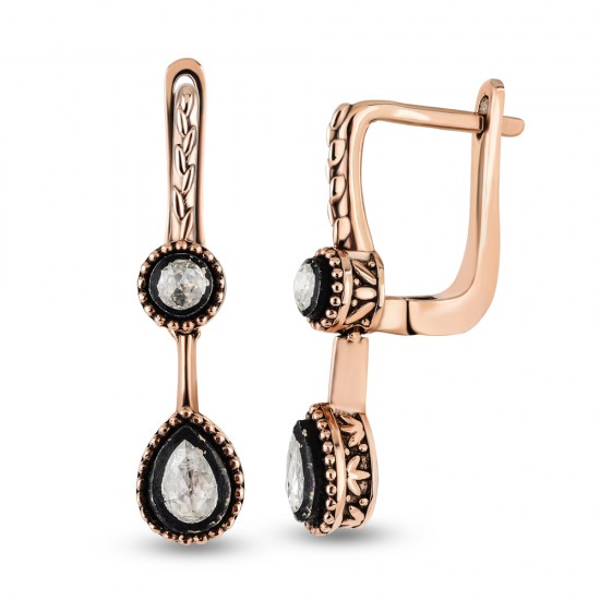 0.15 Ct Elmas Zümrüt Küpe EK23