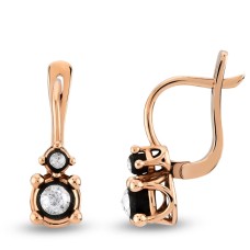 0.21 Ct Elmas Zümrüt Küpe EK25