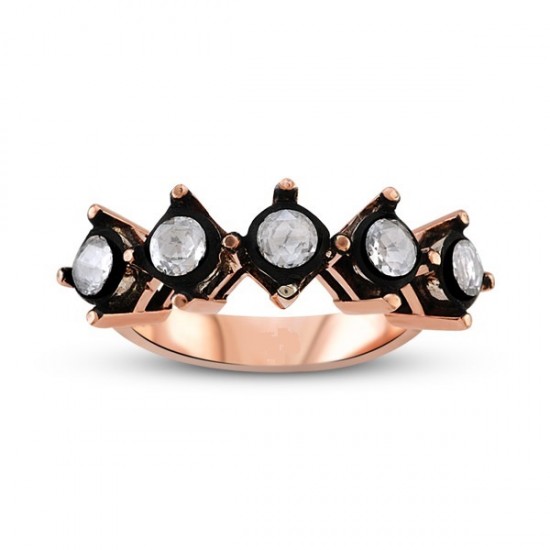 0.74 Ct 5 Taş Elmas Yüzük EY2