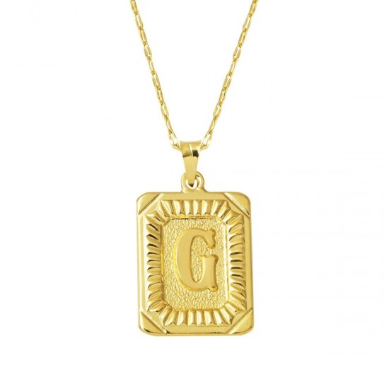 Pullu G Harfi Zincir Kolye KLY2034