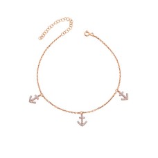 Üçlü Çapa Gümüş Halhal  GMS834