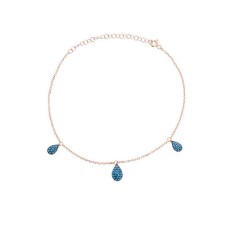 Üçlü Damla Firuze Gümüş Halhal  GMS835