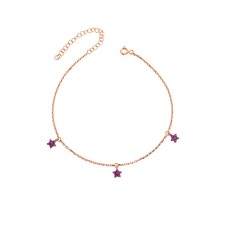 Üçlü Yıldız Gümüş Halhal  GMS842