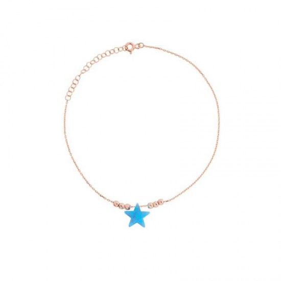 Yıldız Fosforlu Sedefli Gümüş Halhal GMS849 Yıldız Fosforlu Sedefli Gümüş Halhal GMS849