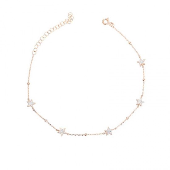 Yıldız Taşlı Gümüş Halhal GMS851 Yıldız Taşlı Gümüş Halhal GMS851