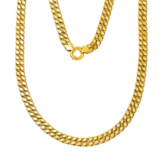 Gemici Kilitkli İki Sıra Pullu Halep Zincir Kolye ZKU243