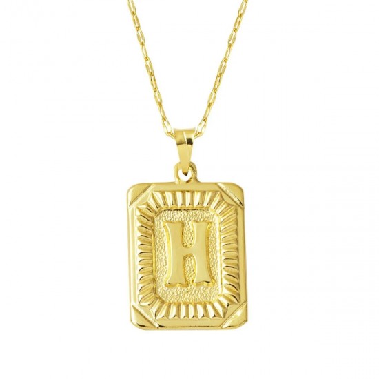 Pullu H Harfi Zincir Kolye KLY2035