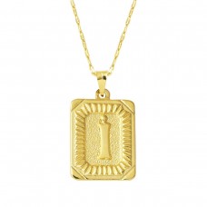 Pullu İ Harfi Zincir Kolye KLY2037