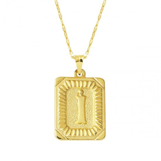 Pullu İ Harfi Zincir Kolye KLY2037