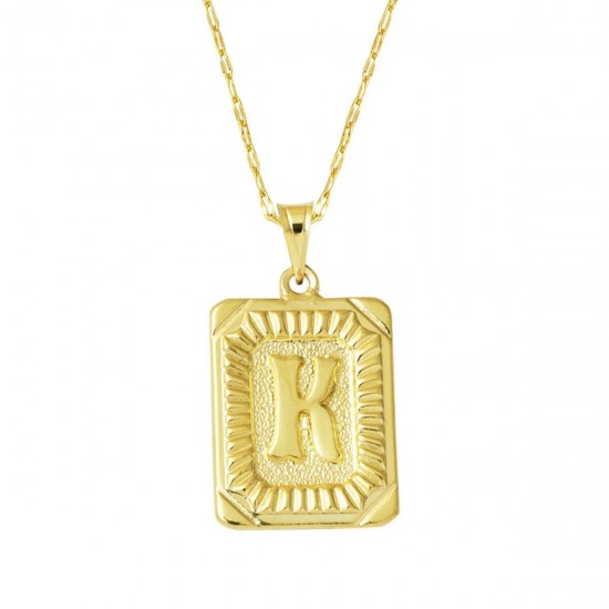 Pullu K Harfi Zincir Kolye KLY2038