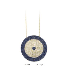 14 Ayar Altın Nazar Boncuğu Kolye KLY01