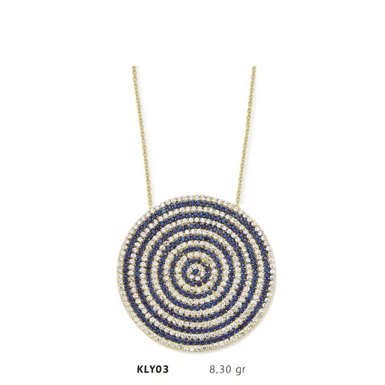 14 Ayar Altın Nazar Boncuğu Kolye KLY03