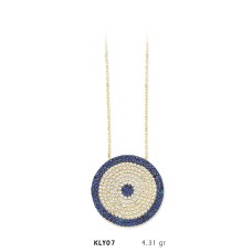 14 Ayar Altın Nazar Boncuğu Kolye KLY07