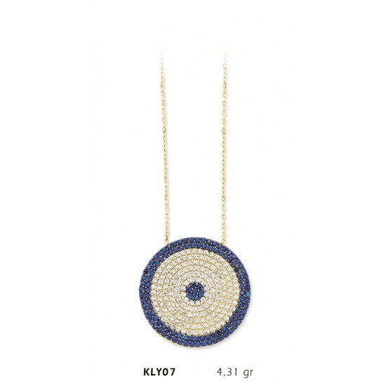 14 Ayar Altın Nazar Boncuğu Kolye KLY07 14 Ayar Altın Nazar Boncuğu Kolye KLY07