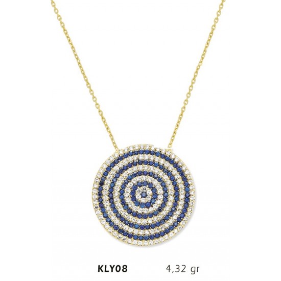 14 Ayar Altın Nazar Boncuğu Kolye KLY08