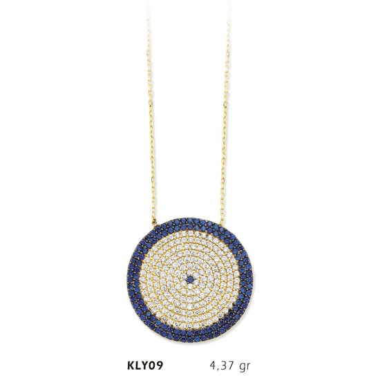 14 Ayar Altın Nazar Boncuğu Kolye KLY09