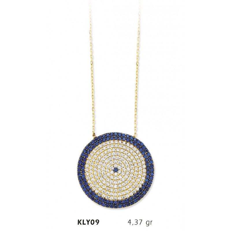 14 Ayar Altın Nazar Boncuğu Kolye KLY09