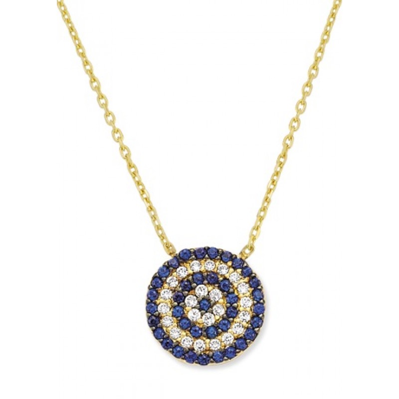 14 Ayar Altın Nazar Boncuğu Kolye KLY29