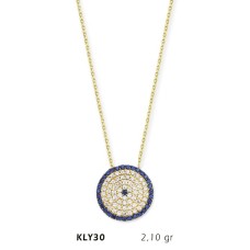 14 Ayar Altın Nazar Boncuğu Kolye KLY30