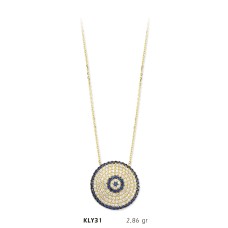  14 Ayar Altın Nazar Boncuğu Kolye KLY31