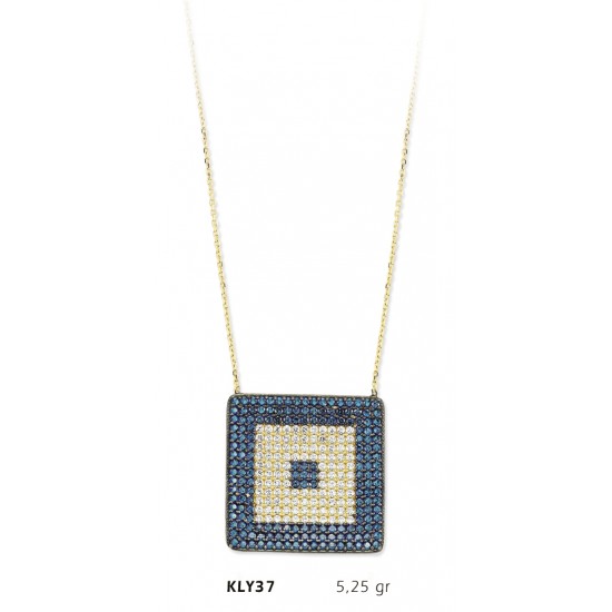 14 Ayar Altın Nazar Boncuğu Kolye KLY37