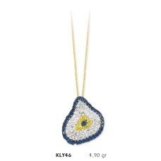 14 Ayar Altın Nazar Boncuğu Kolye KLY46