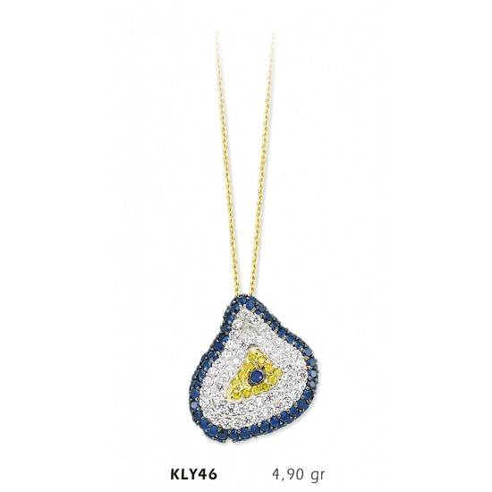 14 Ayar Altın Nazar Boncuğu Kolye KLY46