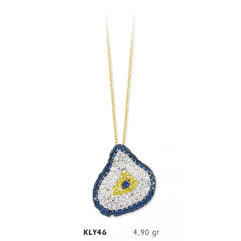 14 Ayar Altın Nazar Boncuğu Kolye KLY46