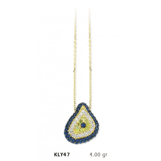  14 Ayar Altın Nazar Boncuğu Kolye KLY47