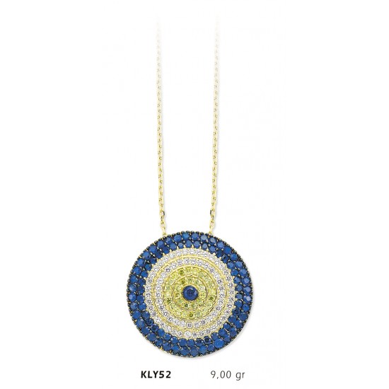 14 Ayar Altın Nazar Boncuğu Kolye KLY52