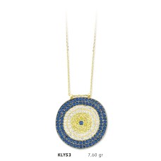 14 Ayar Altın Nazar Boncuğu Kolye KLY53