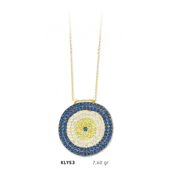 14 Ayar Altın Nazar Boncuğu Kolye KLY53