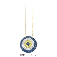 14 Ayar Altın Nazar Boncuğu Kolye KLY54