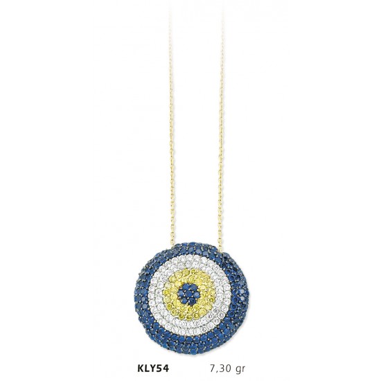 14 Ayar Altın Nazar Boncuğu Kolye KLY54