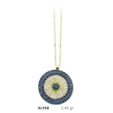  14 Ayar Altın Nazar Boncuğu Kolye KLY58