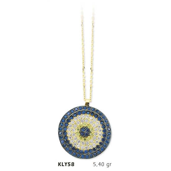  14 Ayar Altın Nazar Boncuğu Kolye KLY58