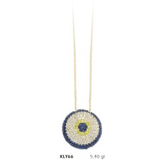 14 Ayar Altın Nazar Boncuğu Kolye KLY66