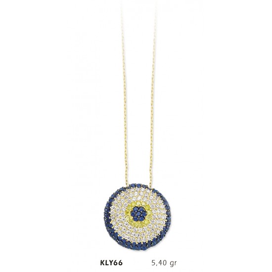 14 Ayar Altın Nazar Boncuğu Kolye KLY66