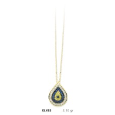 14 Ayar Altın Nazar Boncuğu Kolye KLY85