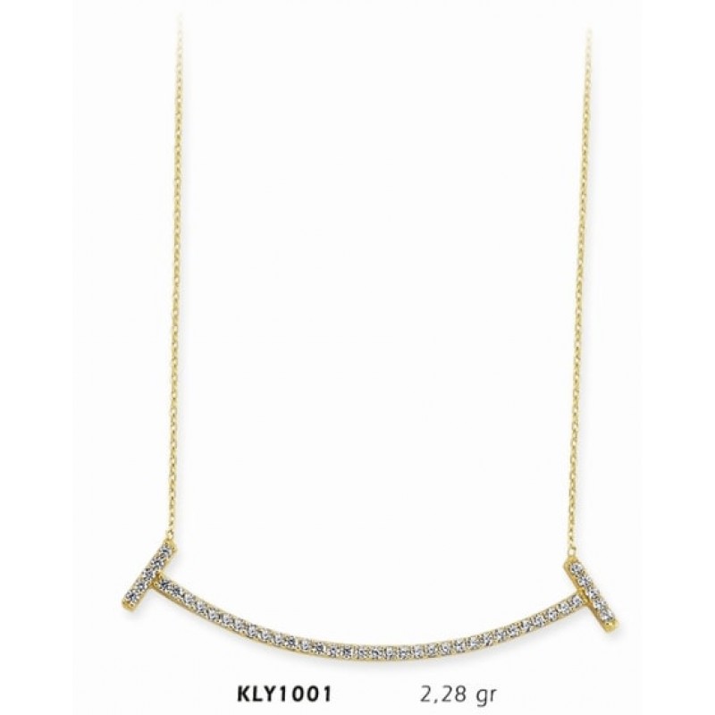 14 Ayar Altın Sıra Taşlı Kolye KLY1001 14 Ayar Altın Sıra Taşlı Kolye KLY1001
