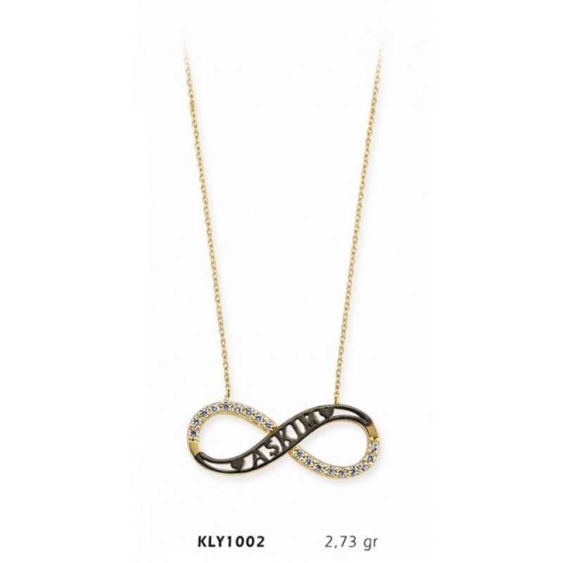 14 Ayar Altın Aşkım Sonsuzluk Kolye KLY1002