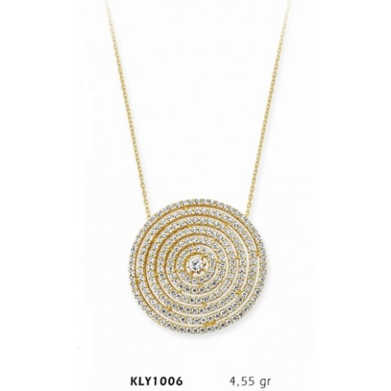 14 Ayar Altın Taşlı Kolye KLY1006