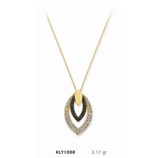 14 Ayar Altın Taşlı Kolye KLY1008