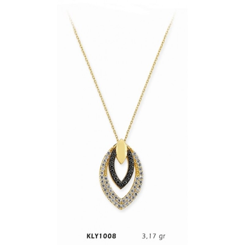 14 Ayar Altın Taşlı Kolye KLY1008