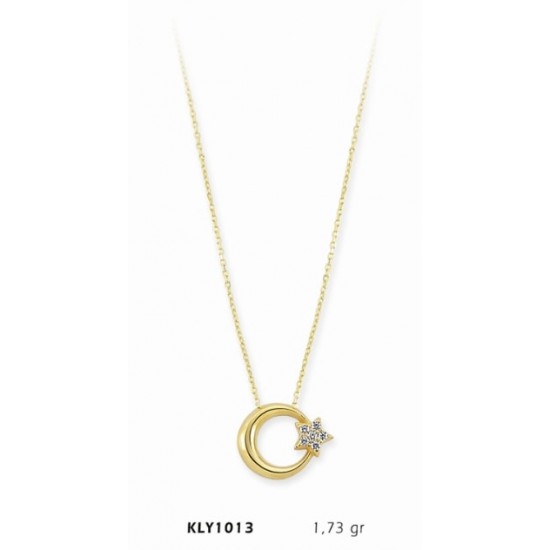 14 Ayar Altın Ay Yıldız Kolye KLY1013 14 Ayar Altın Ay Yıldız Kolye KLY1013